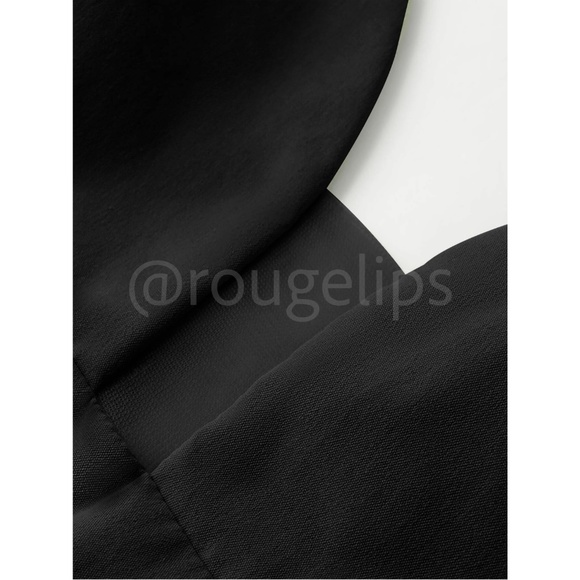 Black Midi Dress Flared Skirt Fitted Bustier Sweetheart Mesh Neckline Cami - Picture 6 of 15